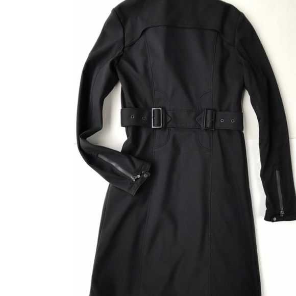 Ladies Y2K Long Black Coat, Victorinox Swiss Army, Fitted Coat, Sz 0(XS) NWT - Picture 10 of 11